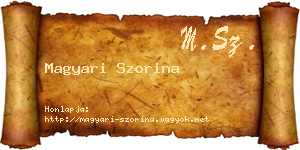 Magyari Szorina névjegykártya